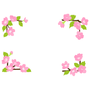 桜の飾り枠1 花 植物イラスト Flode Illustration フロデイラスト
