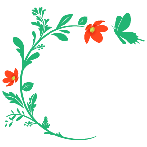 花リース枠4 花 植物イラスト Flode Illustration フロデイラスト