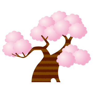 桜の樹のセット5 花 植物イラスト Flode Illustration フロデイラスト