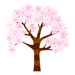 サクラの木のセット 花 植物イラスト Flode Illustration フロデイラスト